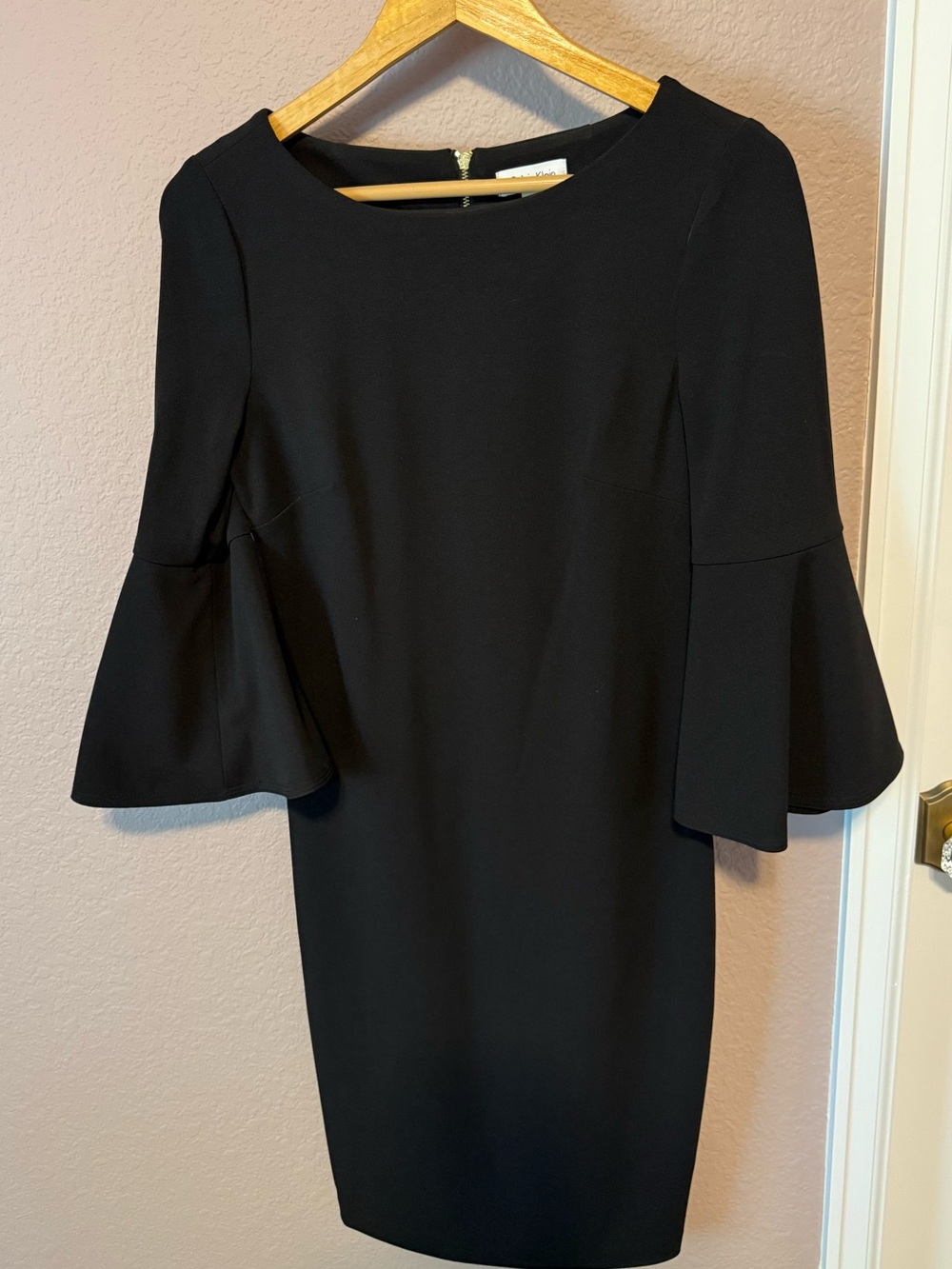 Calvin Klein Black Bell-Sleeve Little Black Dress